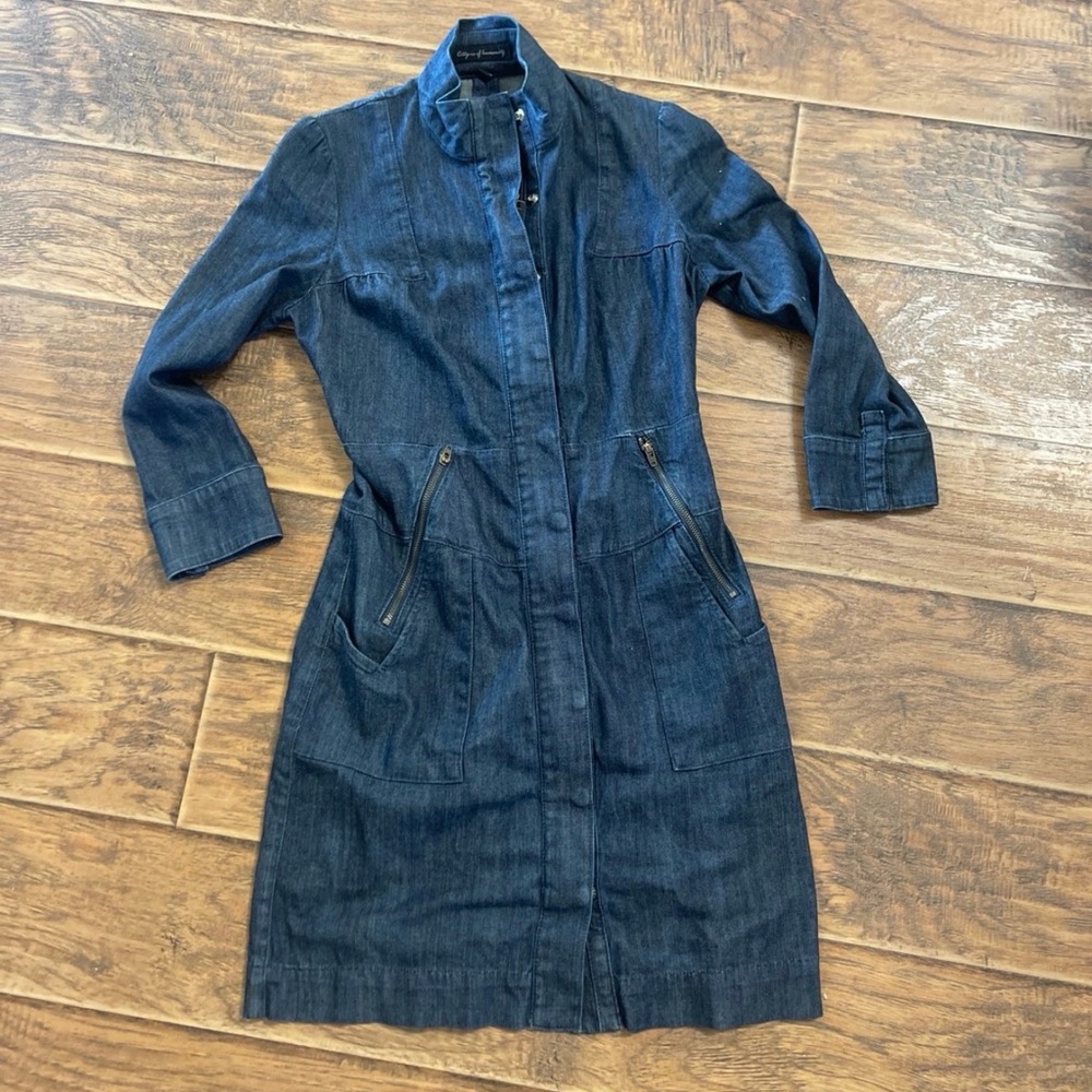Citizens of Humanity Jean dress full zip with cover buttons long sleeve